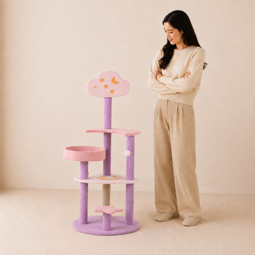 'Moon and Stars' 4-layer cloud cat tree