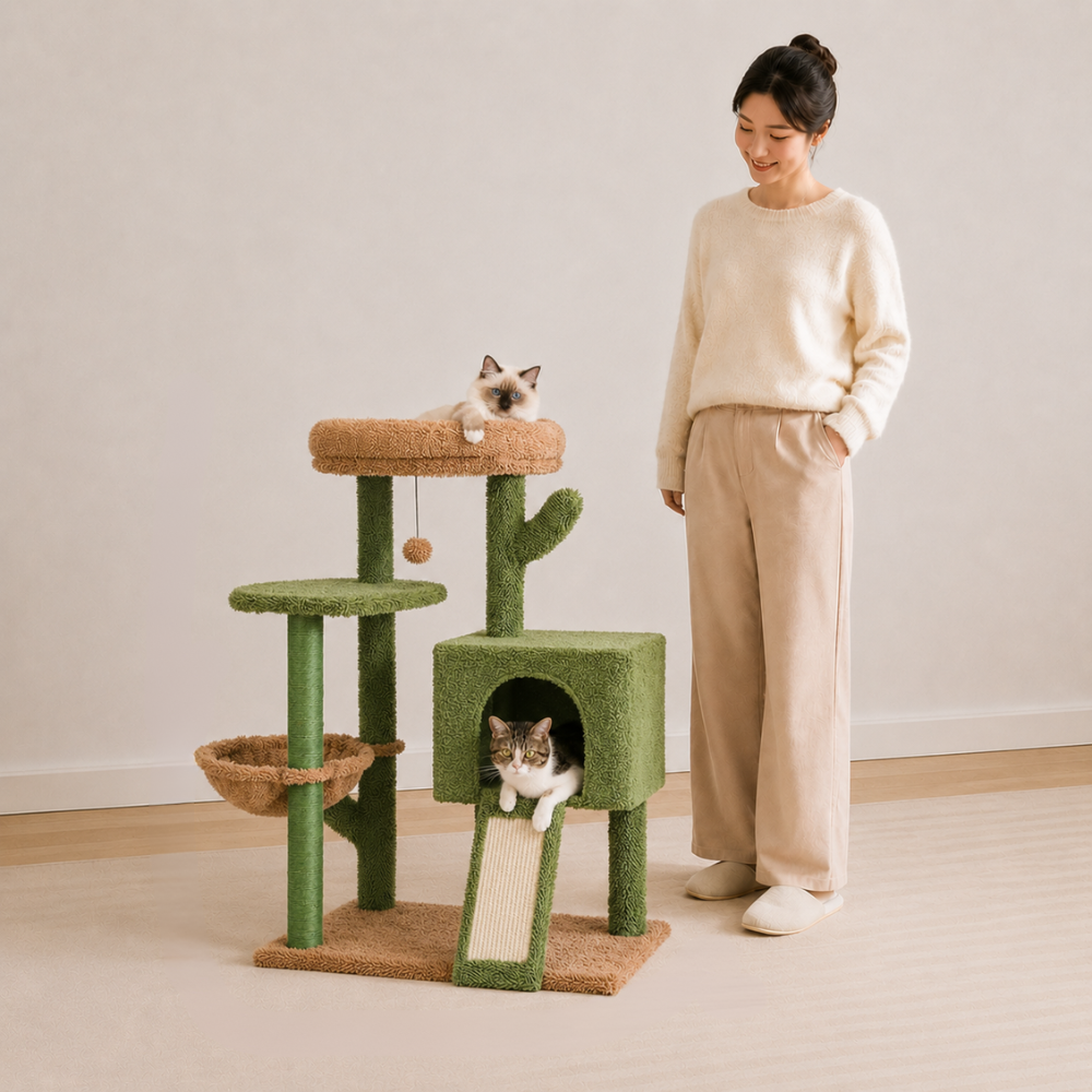 'The Cactus' Cat Tree with Scratcher