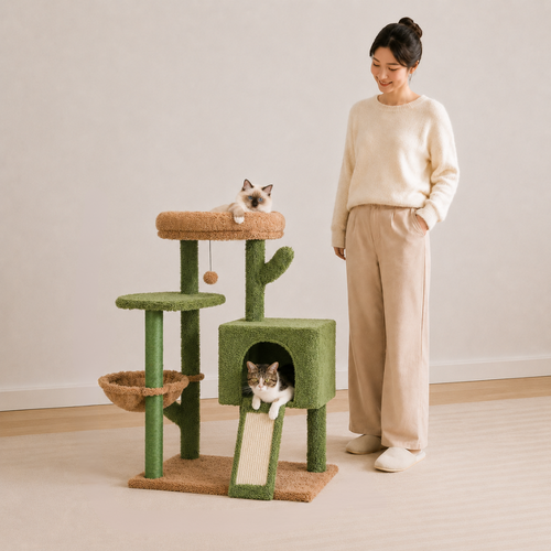 'The Cactus' Cat Tree with Scratcher
