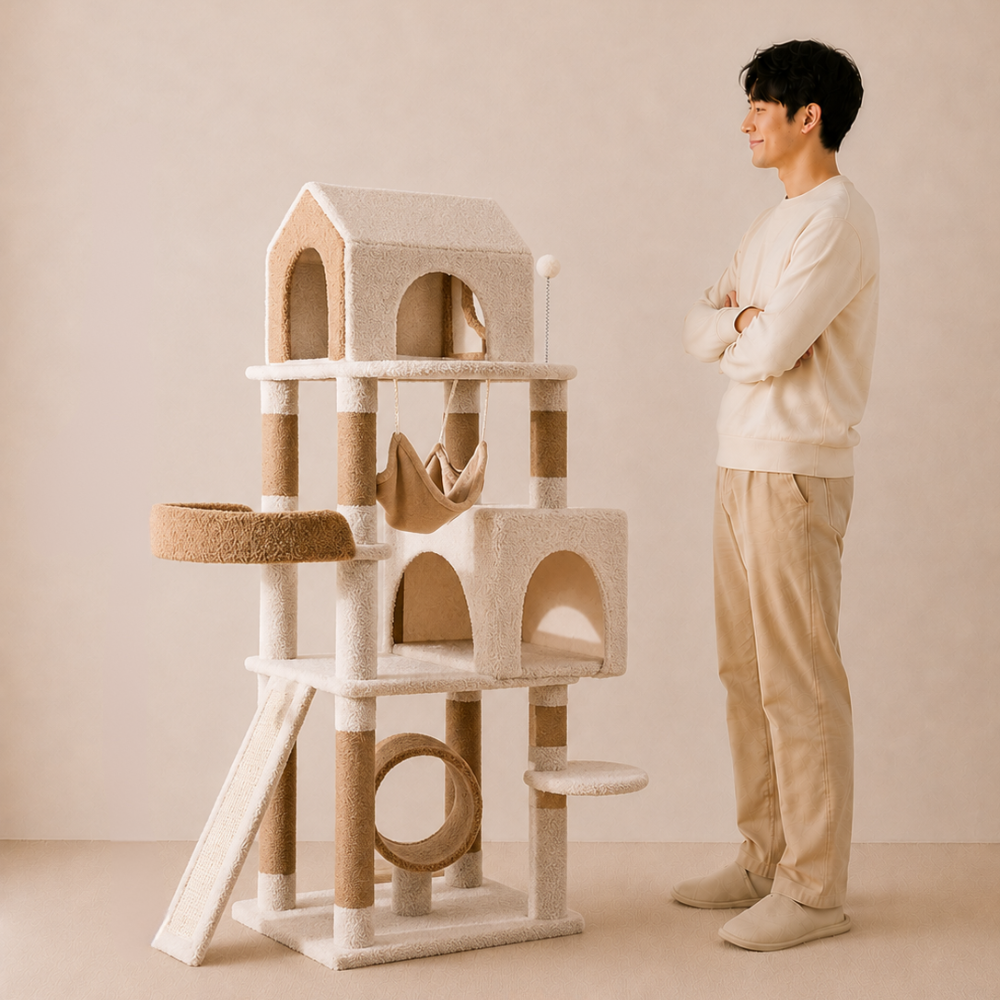Ona's Cottage Multi-Tier Cat Tree with Cat Scratching Posts