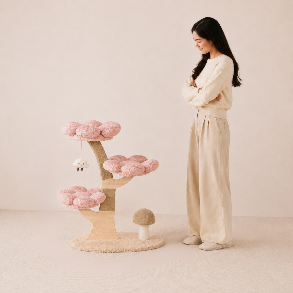 Flower Series Cat Tree – Pink Bloom (3 Platforms)