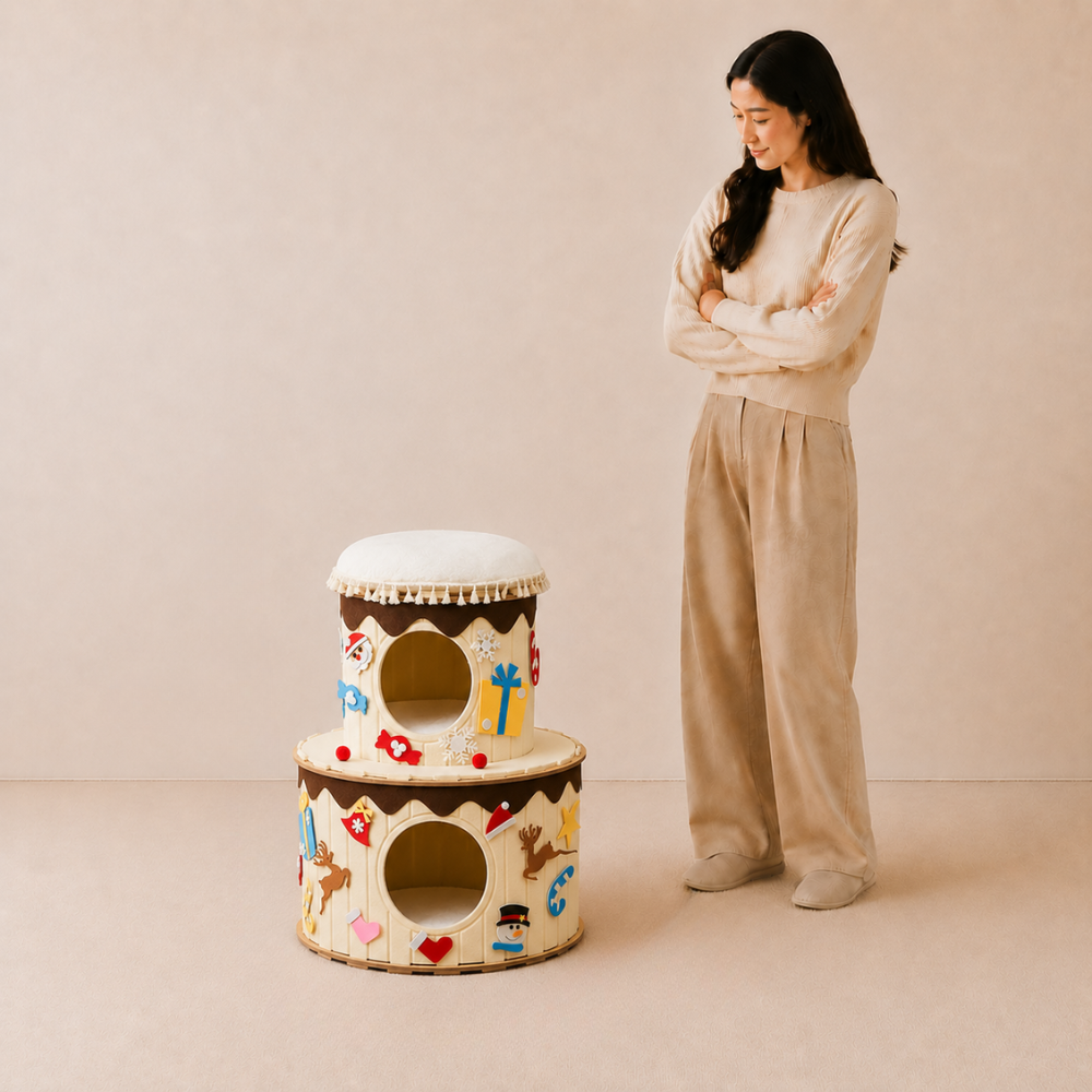 Double-Layer Cake Felt Cat House