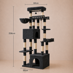 Heavy-Duty Cat Tree Tower for Large Cats with Hammock & Condos