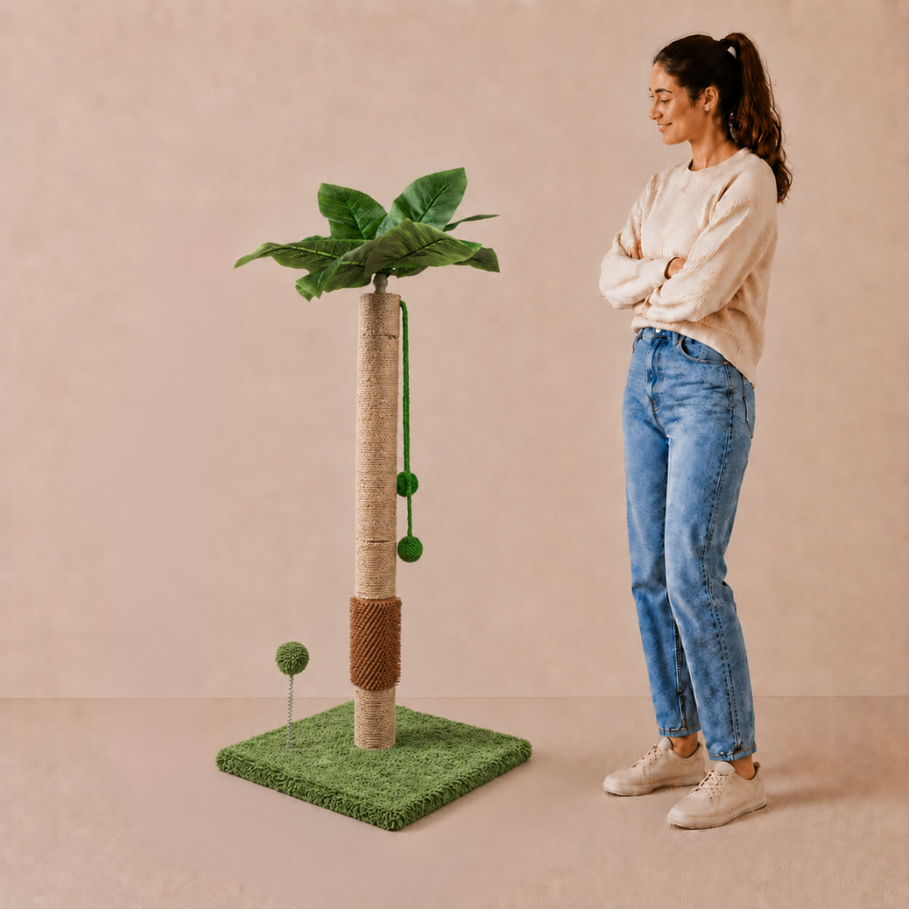 Sisal Cat Scratching Post with Grooming Brush