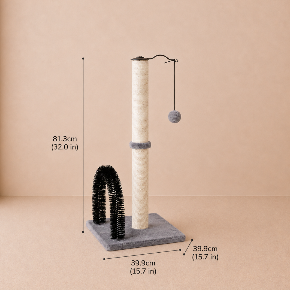 Cat Scratching Post with Grooming Arch & Toy