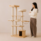 170cm Castle Oak Prestige Space Bowl Cat Tree