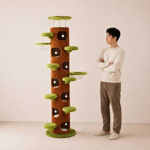 9-Level Floor-to-Ceiling Cat Tower with 7 Hideouts