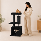 Kitty Scratch Barrel Cat Tree - Black