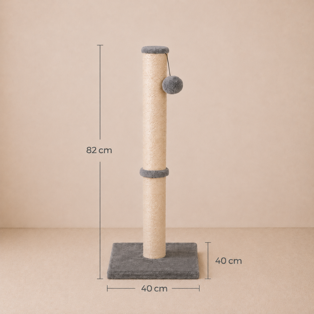 Cat Scratcher for Kitten with Natural Sisal Rope, 3 Ball Toys and a Stable Heavy Base