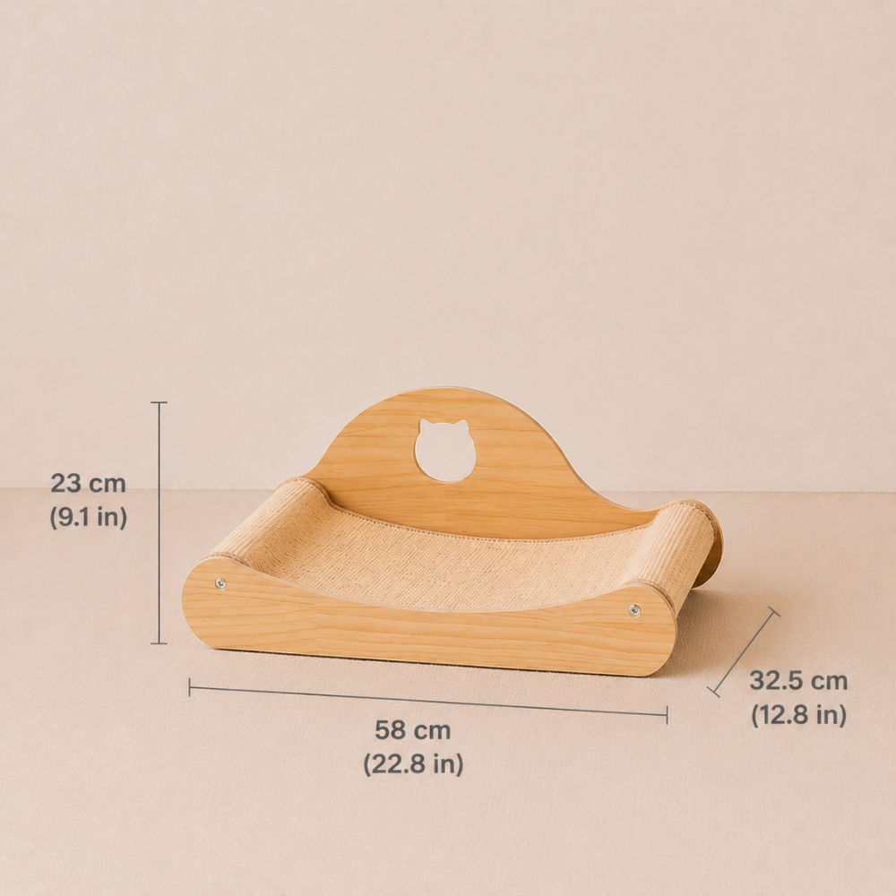 Cat Scratcher Bed Wood Scratch Lounger Scratching Chair