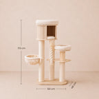 Snuggle Loft - Solid Wood Cat Tree Tower with Hammock & Condo