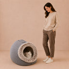 Warm Enclosed Portable Cat Cave Bed