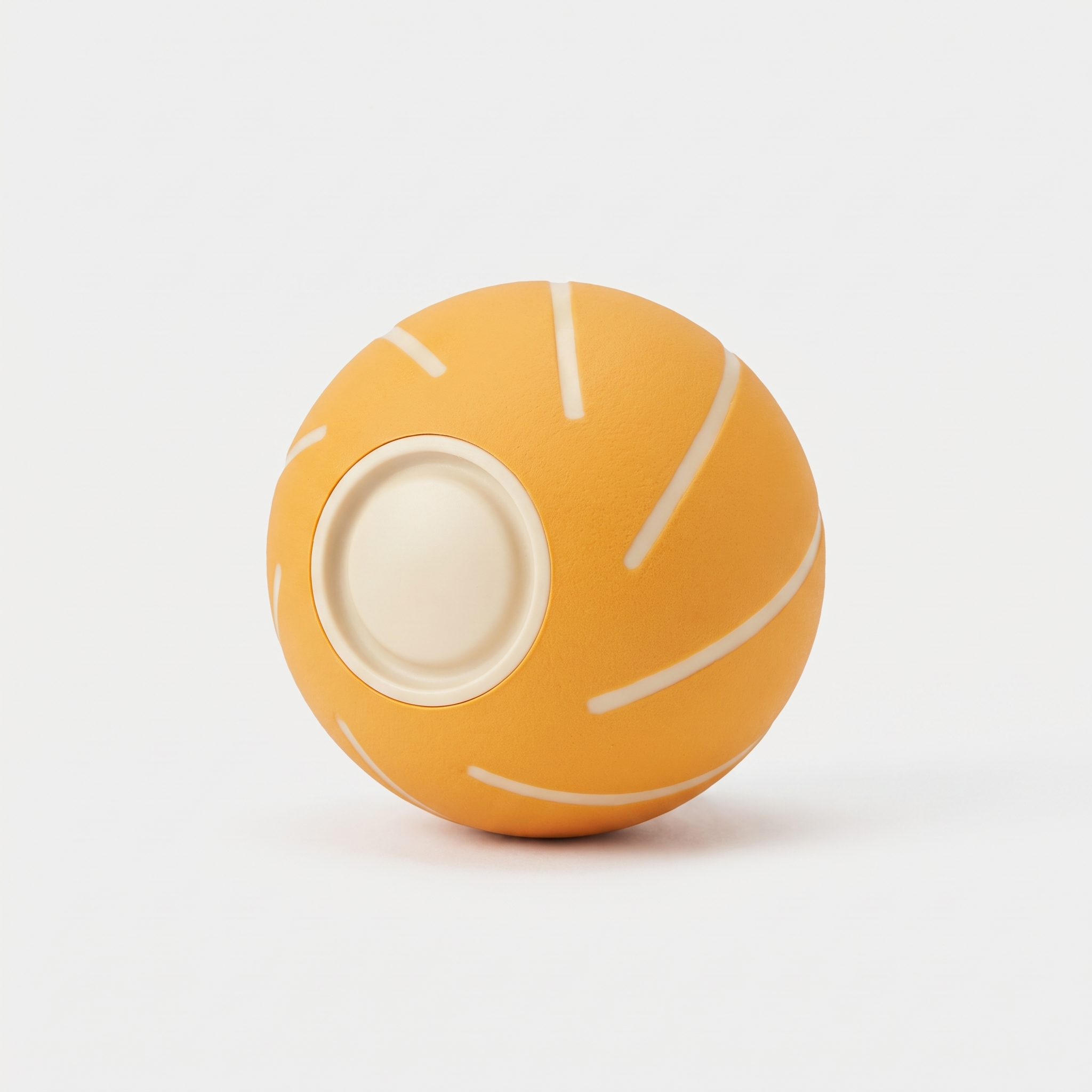 Bounce Smart Bouncing Ball dog toy in matte marigold-orange on a light neutral background