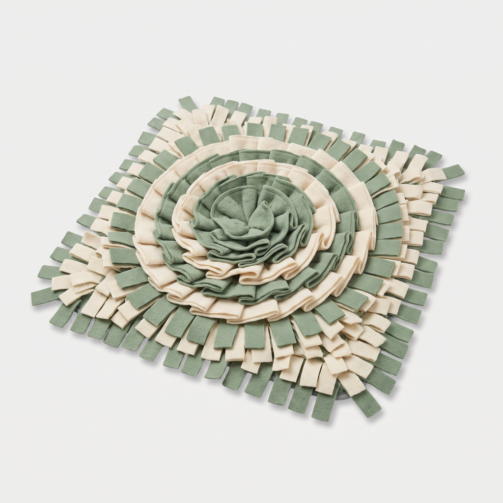 Hunt Mat XL Snuffle Mat in sage green and cream felt on a light neutral background
