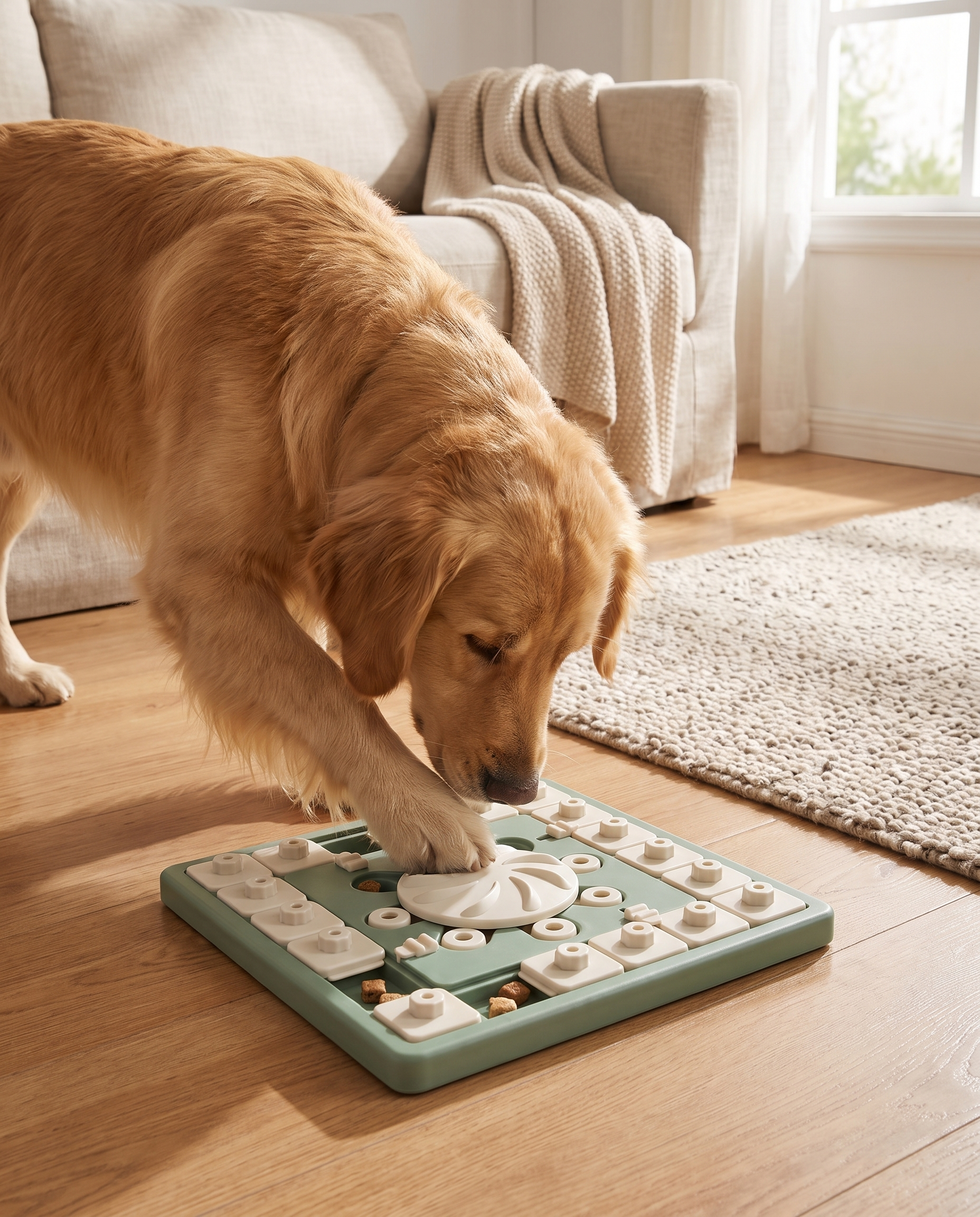 Dog opening compartments on the Master Puzzle Level 4 toy