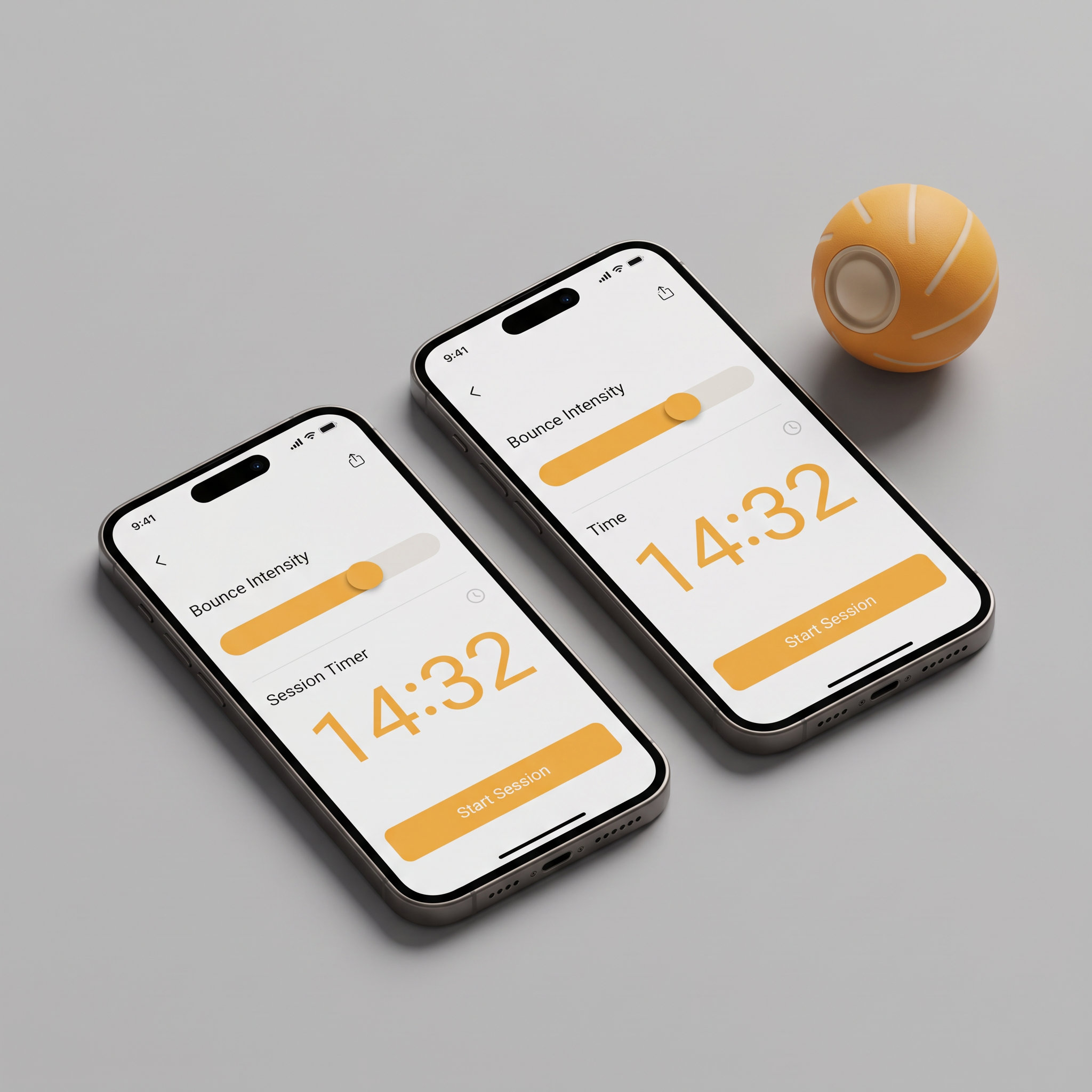 Bounce app screen showing bounce intensity slider