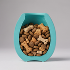Cutaway view of the Toppl-Style toy packed with treats inside
