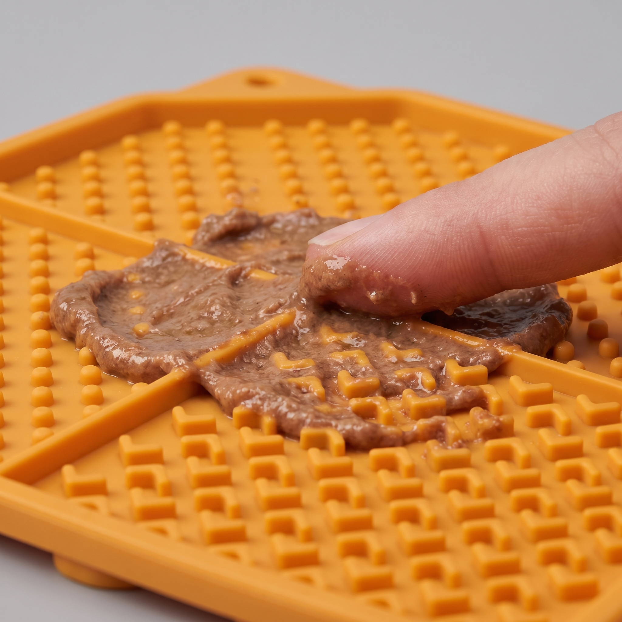 Close-up of the textured ridge pattern on the Lick & Chill mat