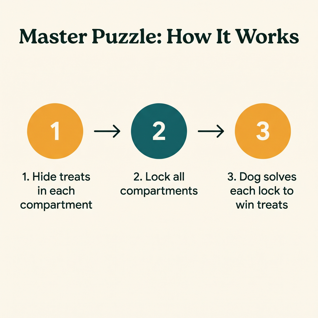 Master Puzzle Level 4 Multi-Compartment - how it works step diagram