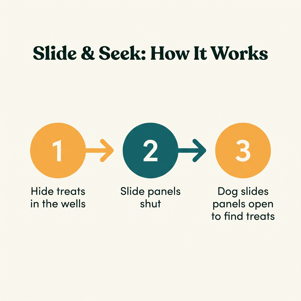 Slide & Seek Level 2 Puzzle Board - how it works step diagram