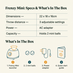 Frenzy Mini Compact Ball Launcher - specs and what's in the box
