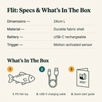 Flit Motion-Activated Fish Toy - specs and what's in the box