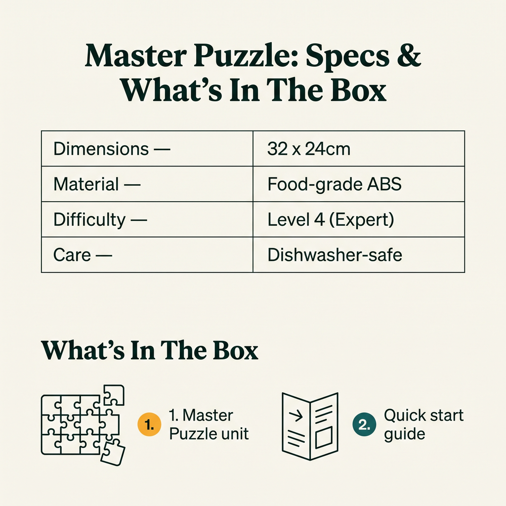 Master Puzzle Level 4 Multi-Compartment - specs and what's in the box