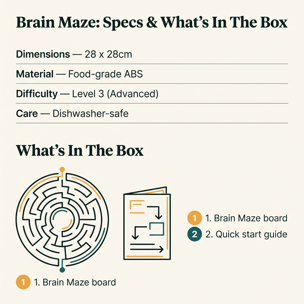 Brain Maze Level 3 Treat Maze - specs and what's in the box