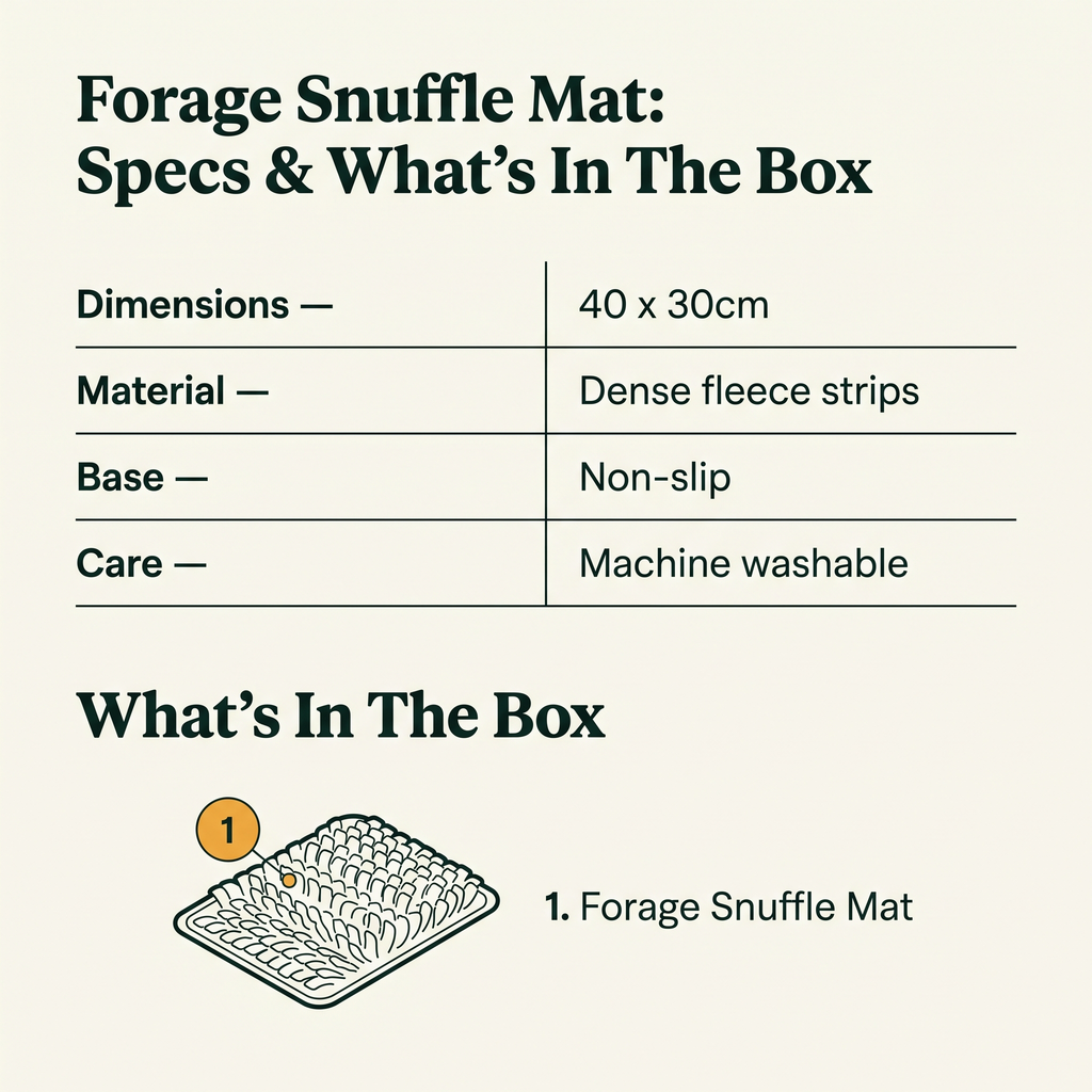 Forage Snuffle Mat - specs and what's in the box