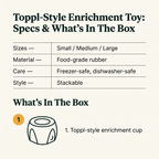 Toppl-Style Enrichment Toy - specs and what's in the box