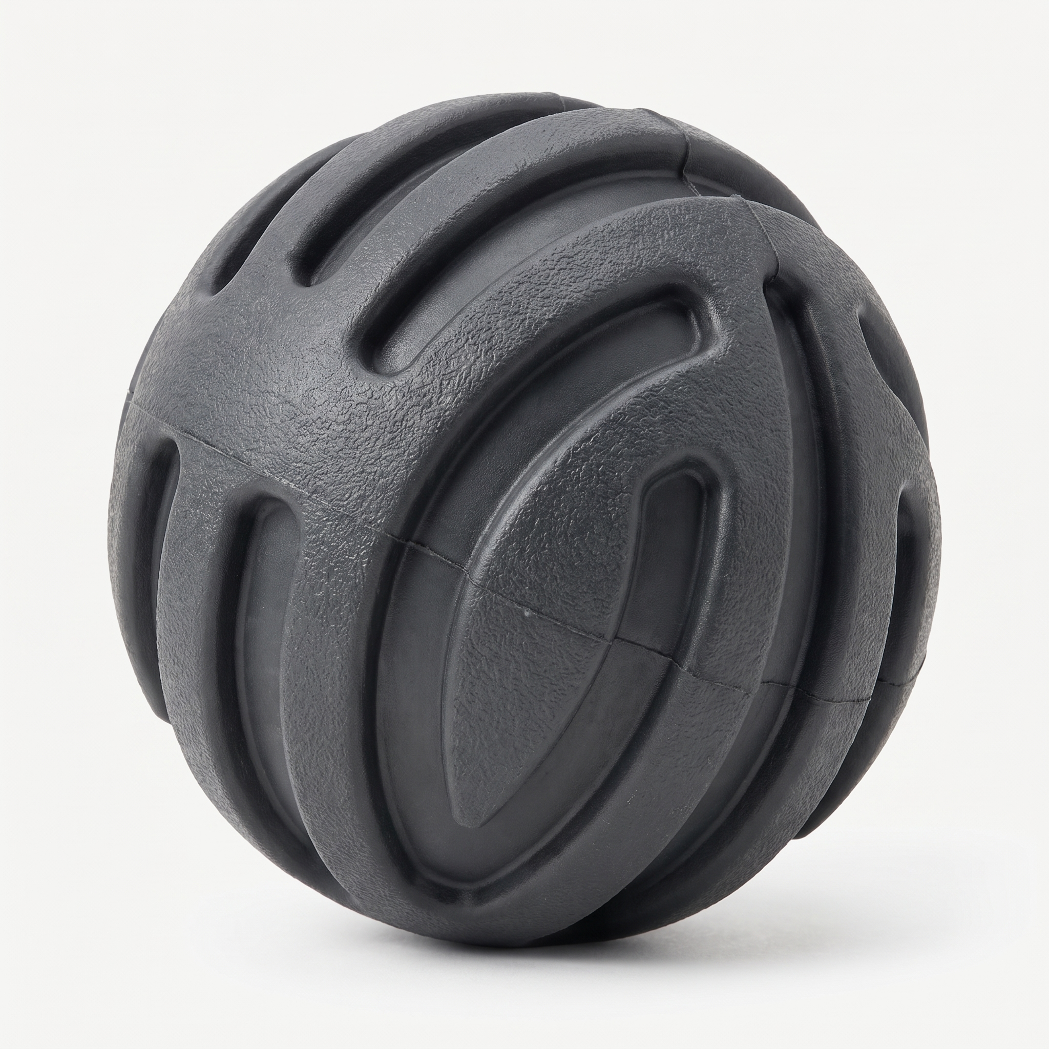 Herding Ball Extreme Chew Fetch Ball in matte charcoal grey on a light neutral background