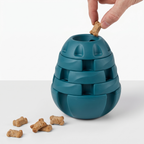 Tangle Tower Stacking Boredom Toy in matte deep teal on a light neutral background