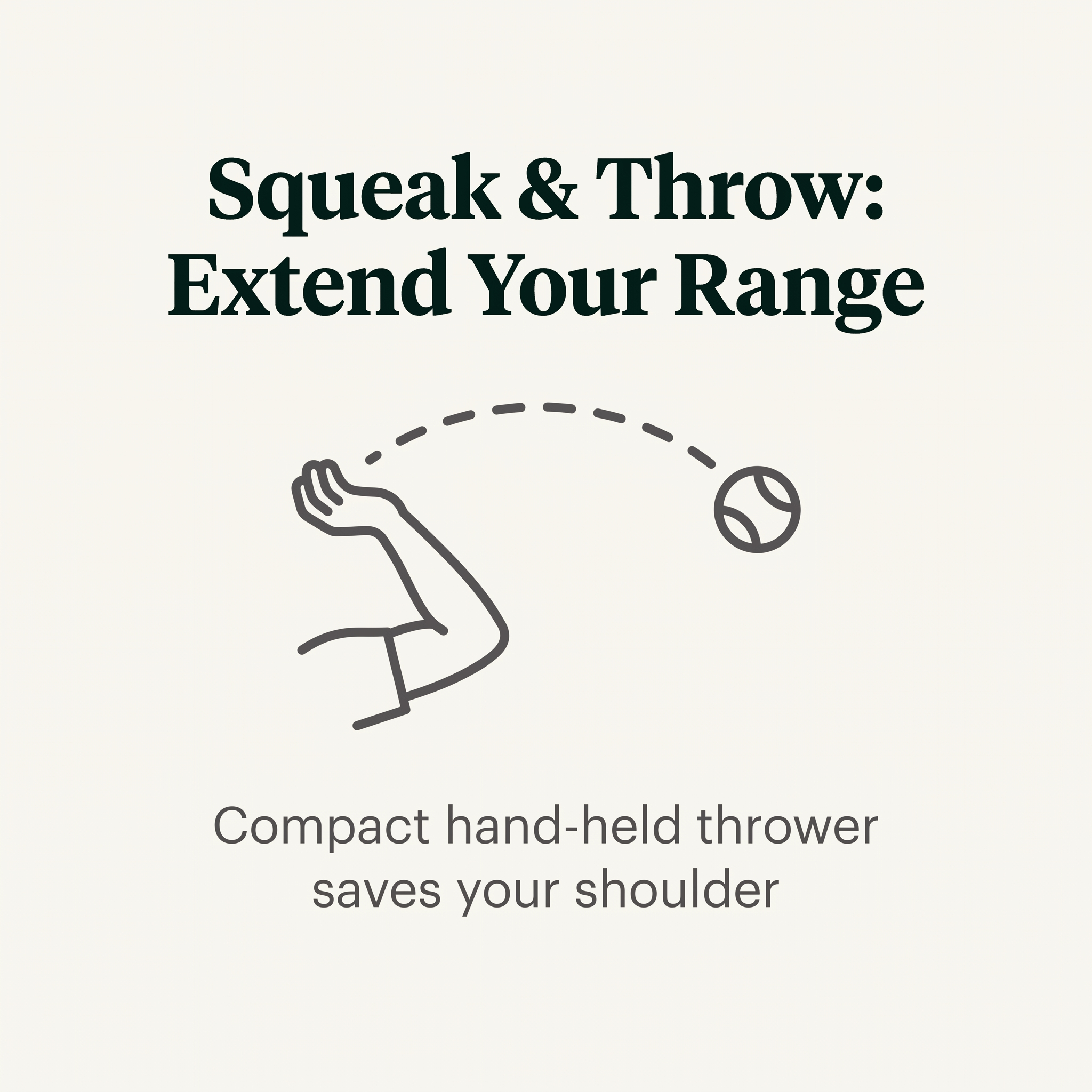 Squeak & Throw Ball + Thrower Set feature callout