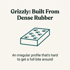 Grizzly Tough Rubber Chew Toy material callout