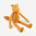 Crinkle Critter Textured Toy in matte marigold-orange on a light neutral background