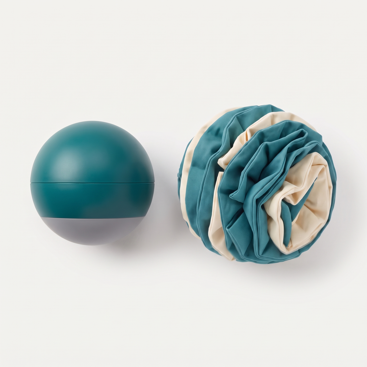 Smart Play Starter Bundle flat-lay with app-controlled rolling ball and snuffle foraging ball on white studio background