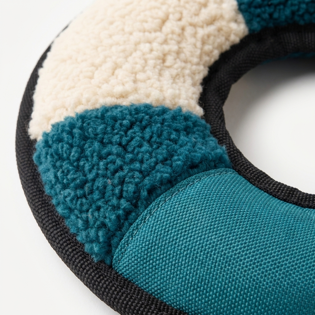 Close-up detail of Sensory Stack Textured Ring showing multi-texture fabric surfaces