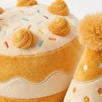Close-up detail of Celebration Set Birthday Plush showing festive design and stitching