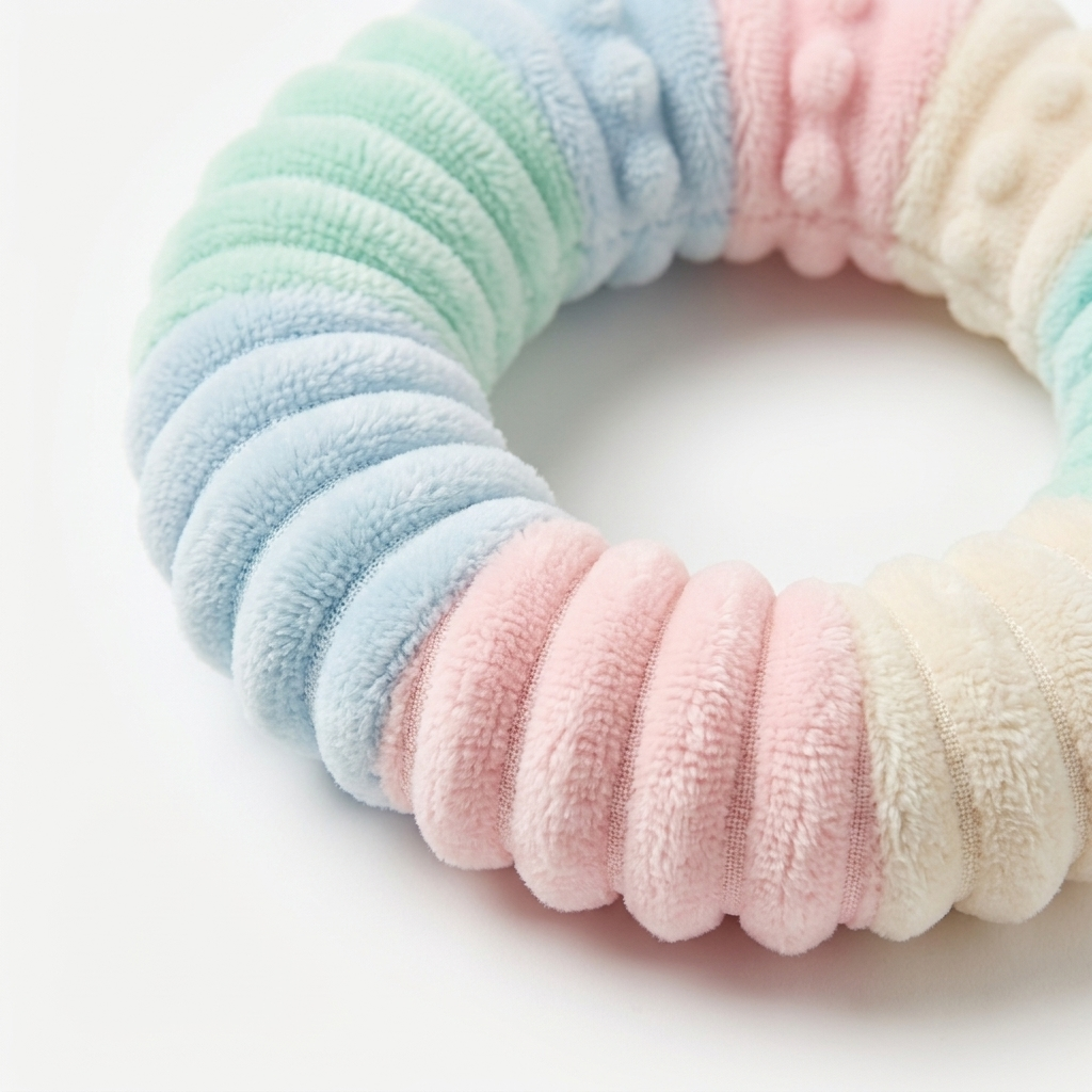 Close-up detail of Puppy's First Toy Box soft ring chew toy texture