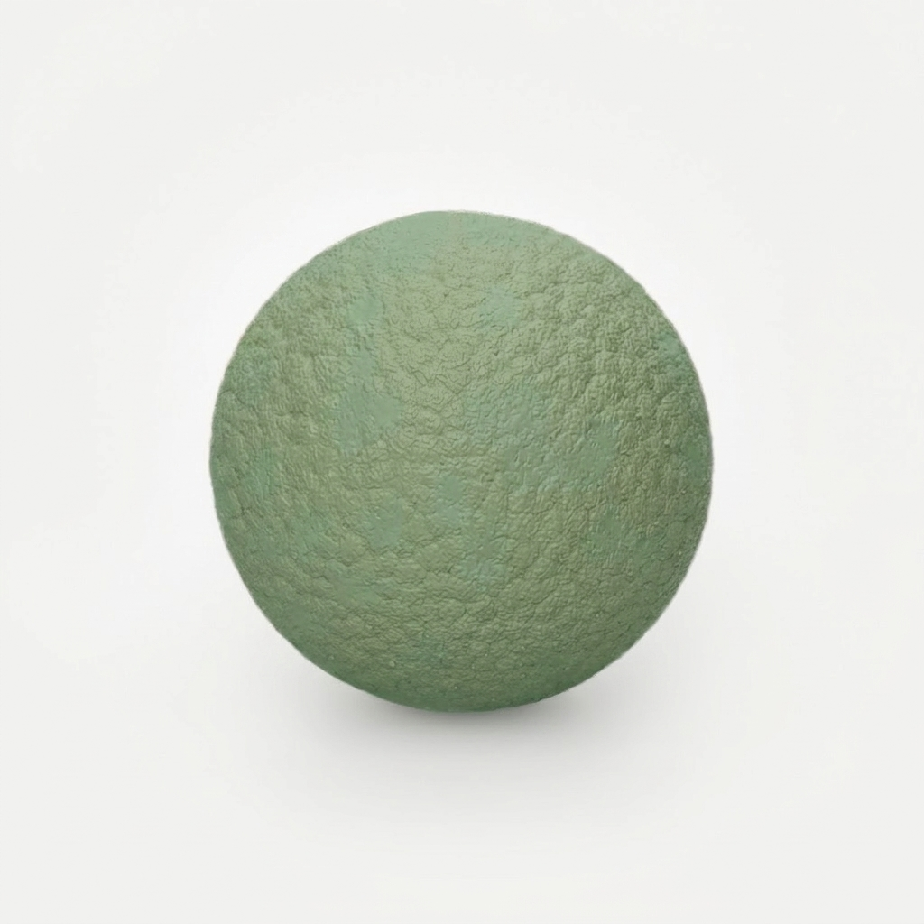 Splash Flex Bounce Ball in matte sage green on white studio background