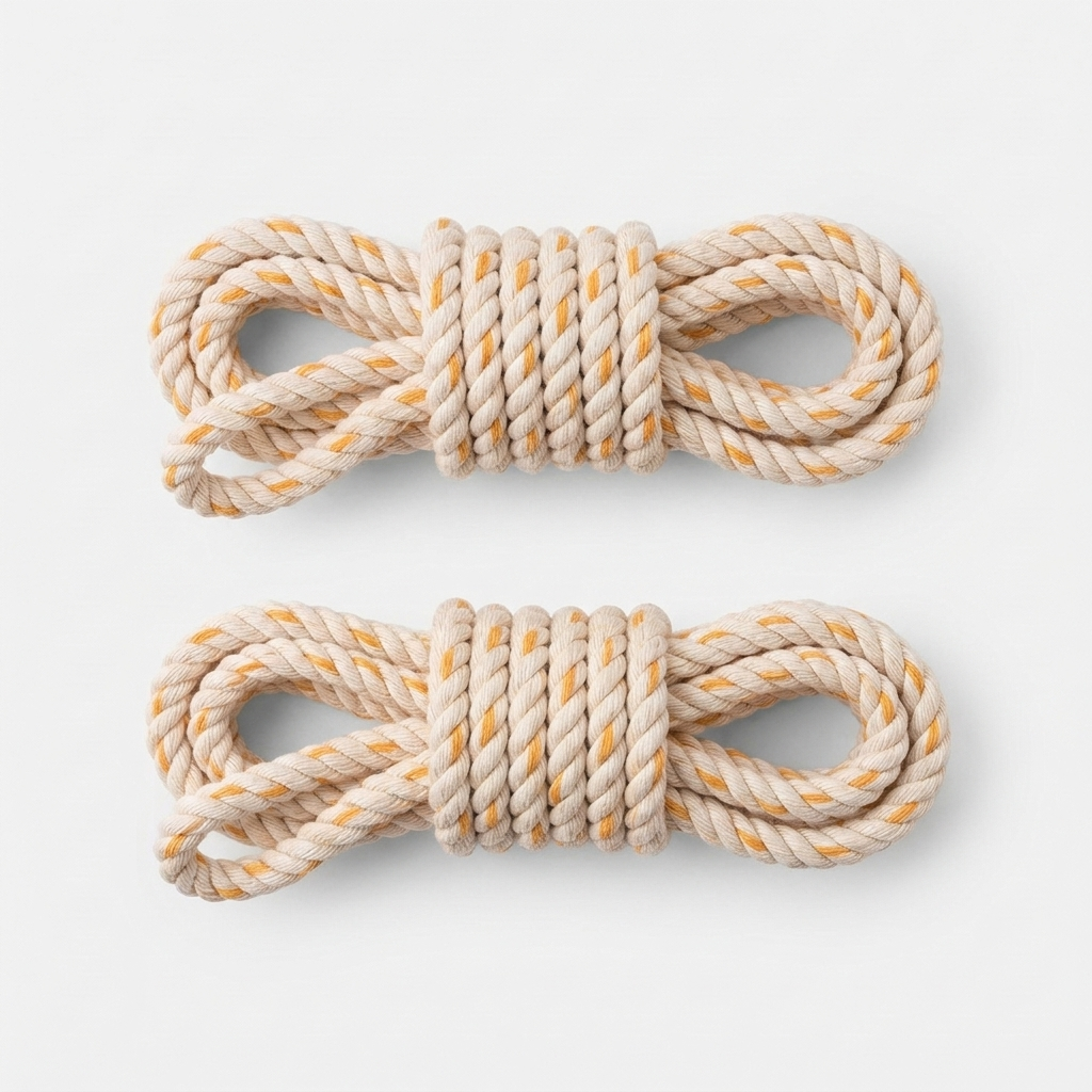 Cyclone Replacement Rope 2-Pack flat-lay in natural cotton with marigold accent on white studio background