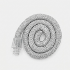 Classic Replacement Tail in Silver — braided rope with clear quick-connect plug
