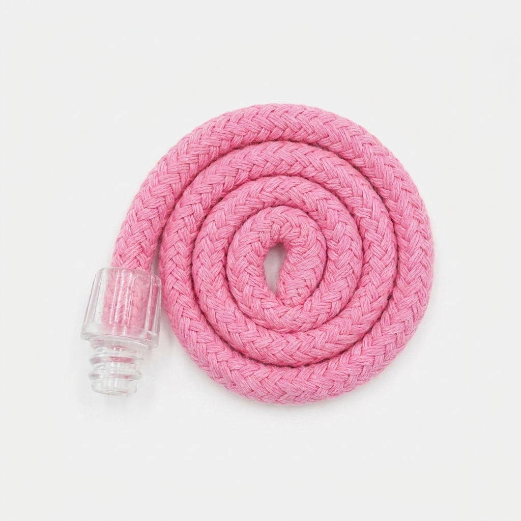 Classic Replacement Tail in Pink — braided rope with clear quick-connect plug