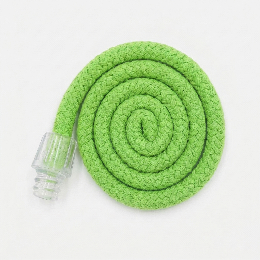 Classic Replacement Tail in Green — braided rope with clear quick-connect plug
