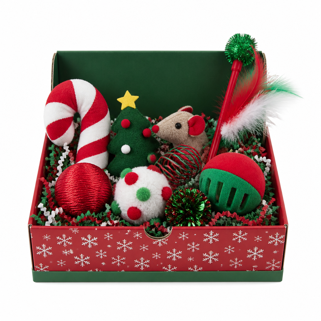 Seasonal Holiday Cat Toy Box